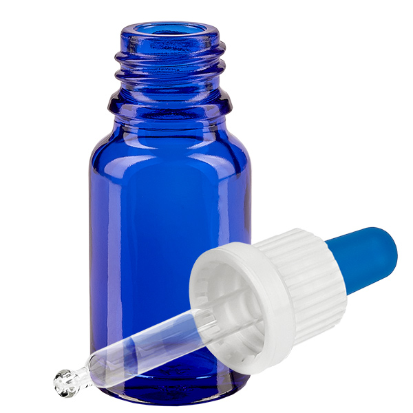 Flacon à pipette 10ml blanc/bleu OV BlueL. UT18/10