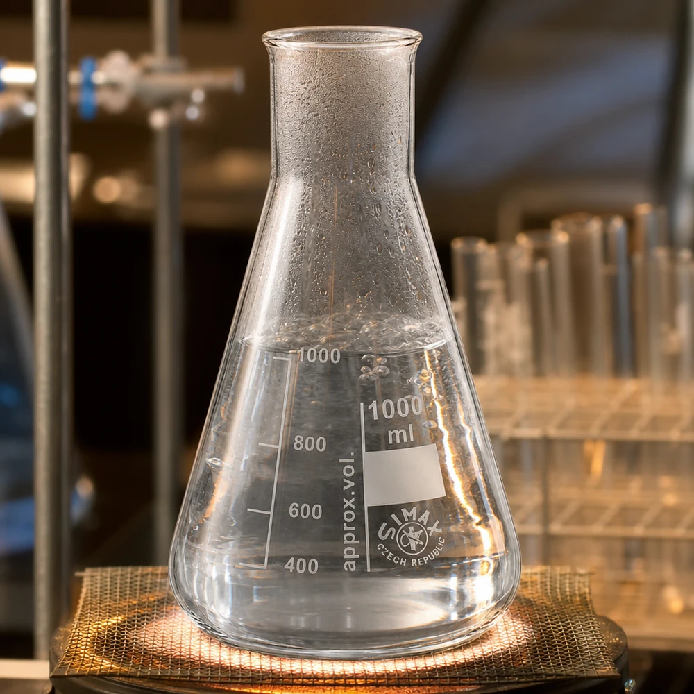 Erlenmeyer 1000ml col large, verre borosilicate