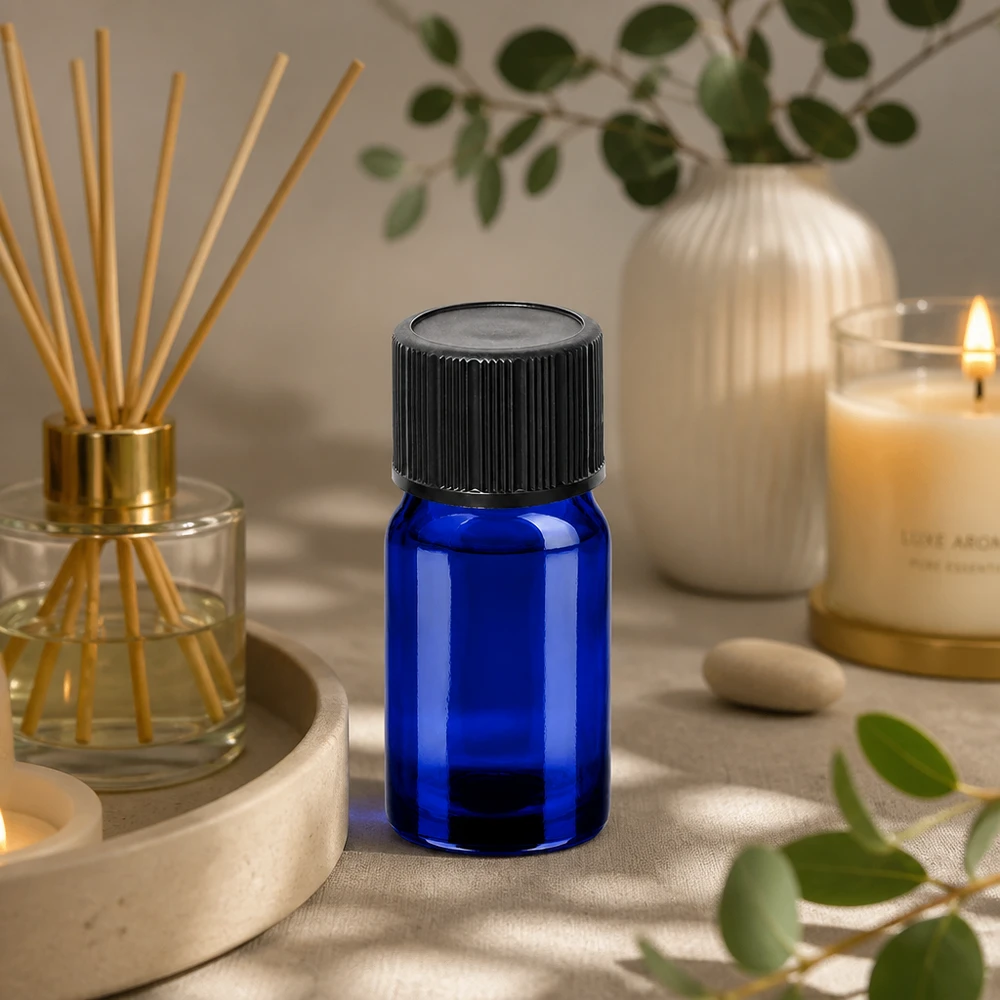 Flacon compte-goutte 5ml 1mm noir STD BlueLine UT18/5 Flacon doseur maniable de 5 ml avec ouverture de 1 mm au design bleu élégant pour un usage quotidien