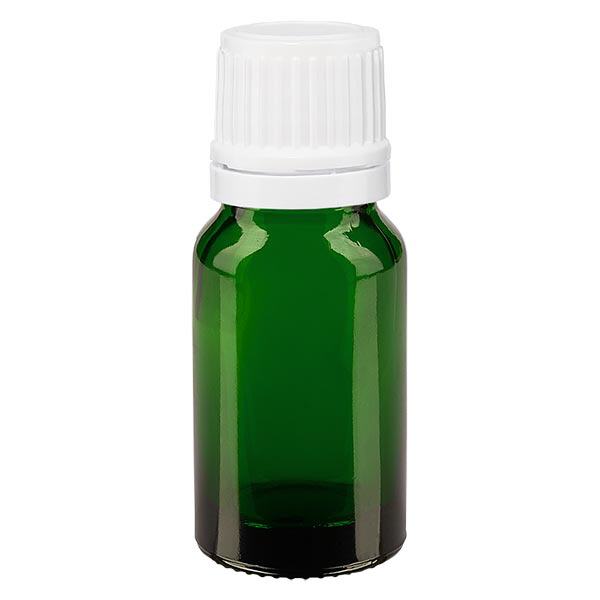 Flacon à pharmacie vert 10ml bouchon à vis blanc Bouchon d'originalité