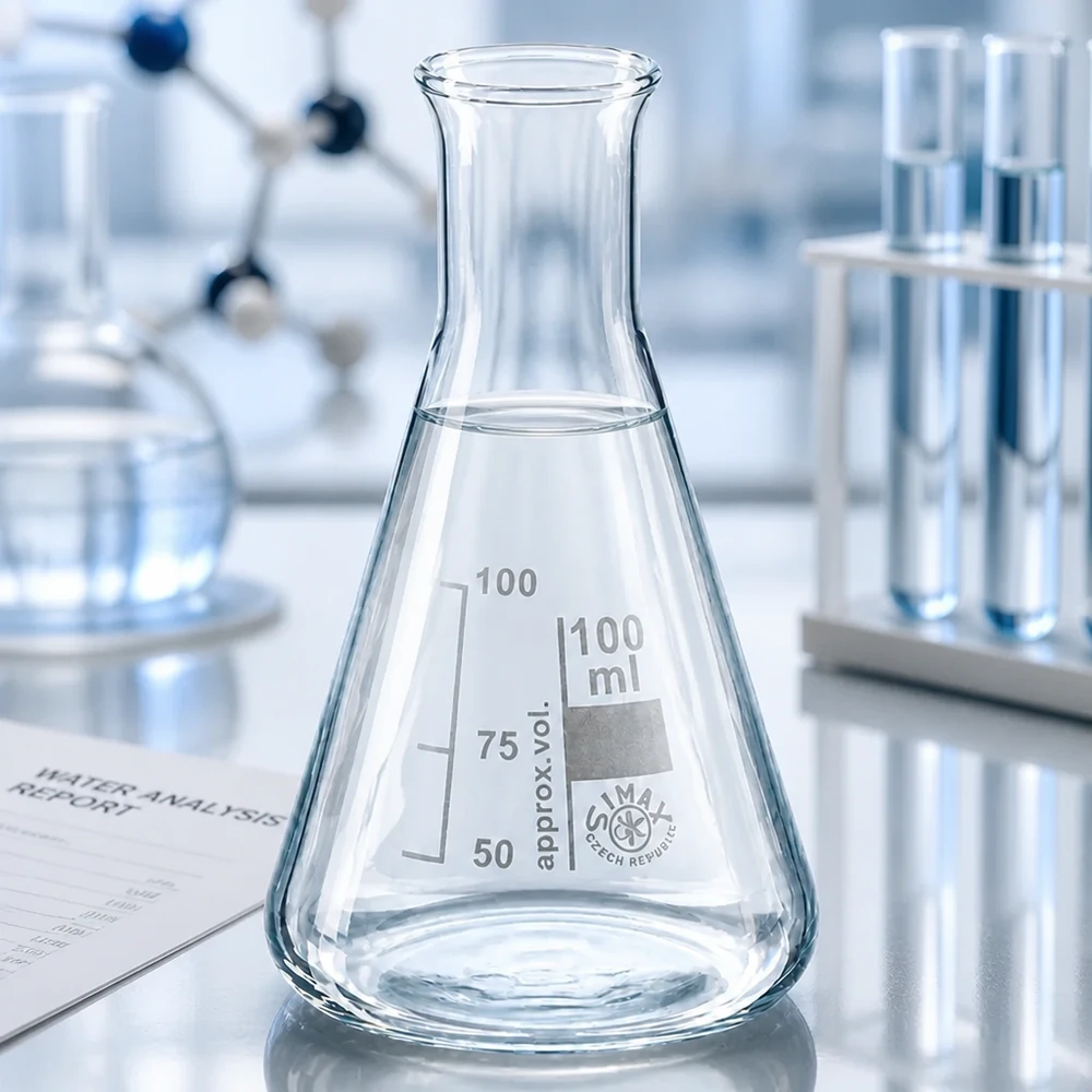 Erlenmeyer 100ml col étroit, verre borosilicate Fiole jaugée scientifique 100ml col étroit avec graduation pour expériences et analyses chimiques