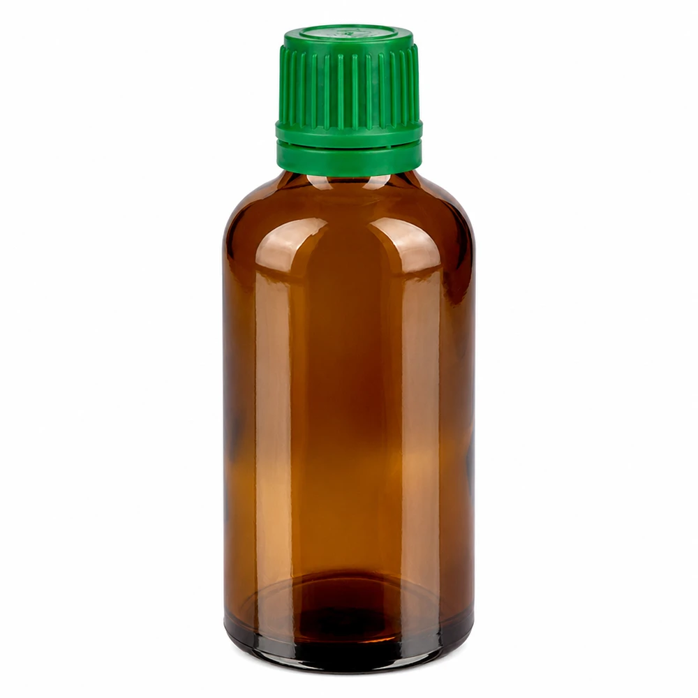 Flacon 50ml 11mm SV vert OV BrownLine UT18/50 Flacon compact de 50 ml en verre brun pour les médicaments et les remèdes naturels