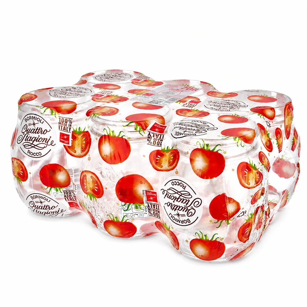 Quattro Stagioni Bocaux en verre 700ml avec motif tomate bocaux en verre italiens (pack de 6)