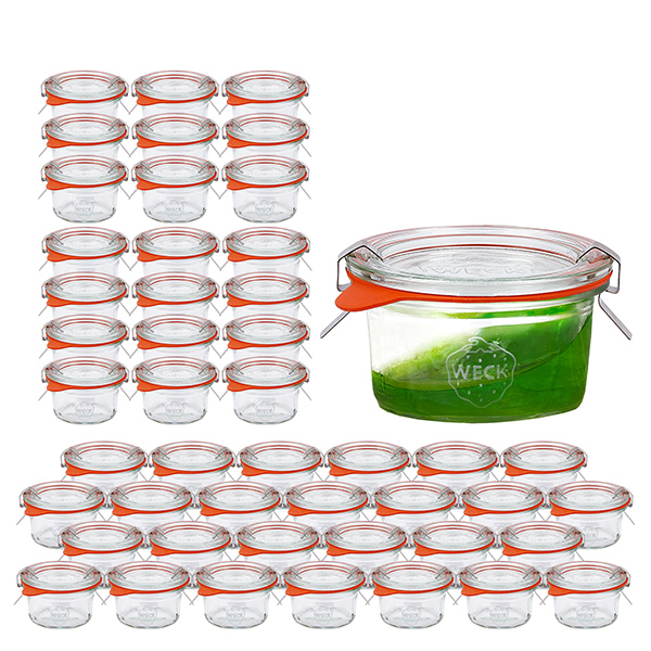 Set de 48 bocaux Weck 50ml avec 48 couvercles en verre