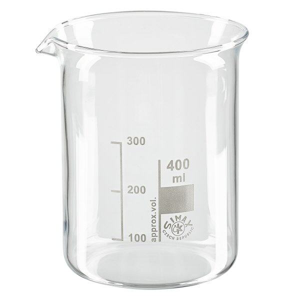 Bécher 400ml en verre borosilicate résistant à la chaleur (forme basse)