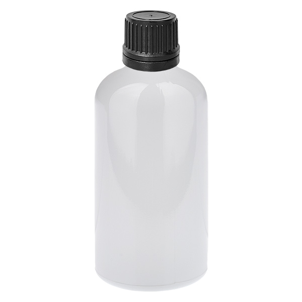 Flacon compte-gouttes 100 ml 1 mm noir Bouchon inviolable WhiteLine UT18/100