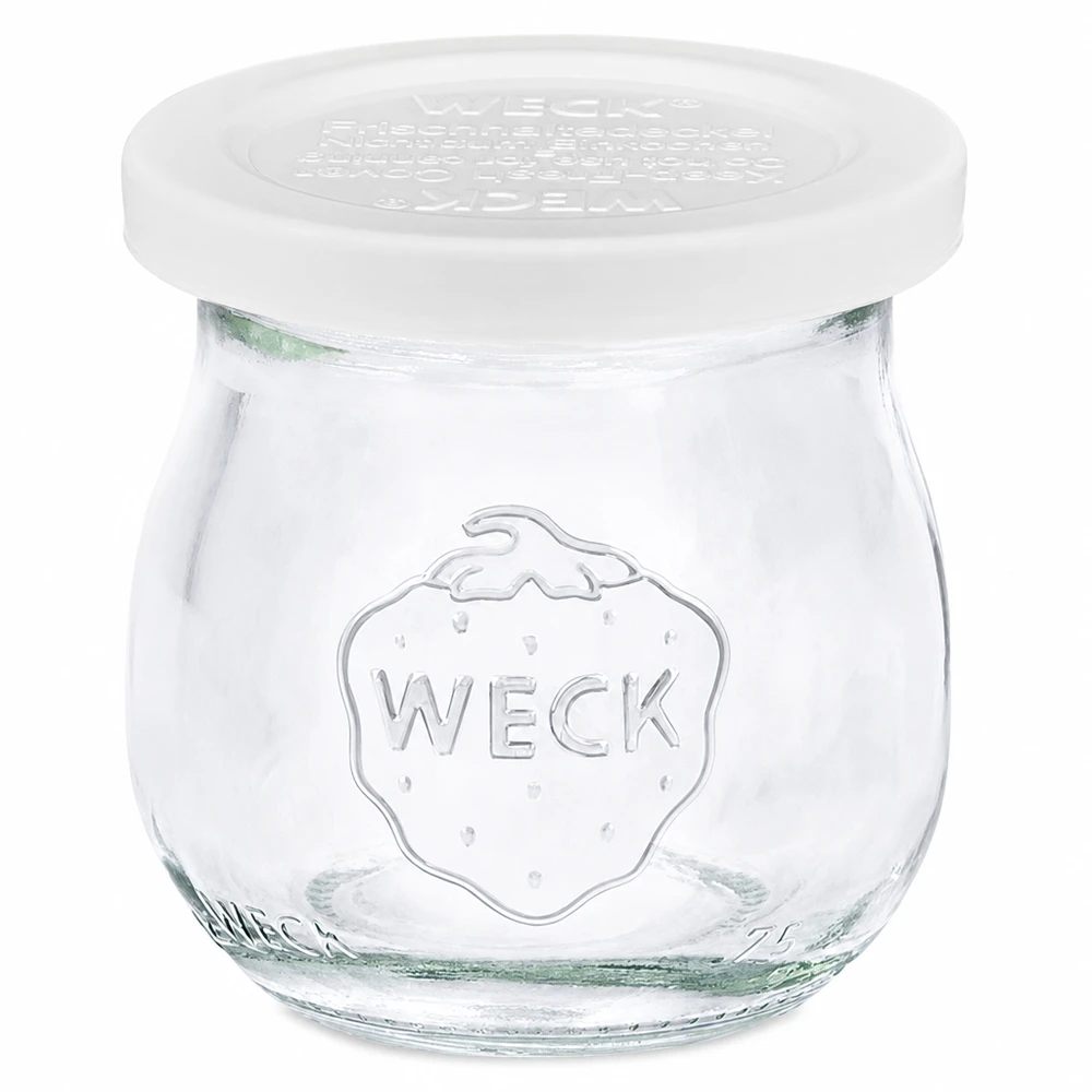 75ml bocal tulipe avec couvercle fraîcheur WECK RR40 WECK Pot tulipe 75ml avec couvercle fraîcheur blanc RR40 Pot de conservation en verre pour confiture et conserves