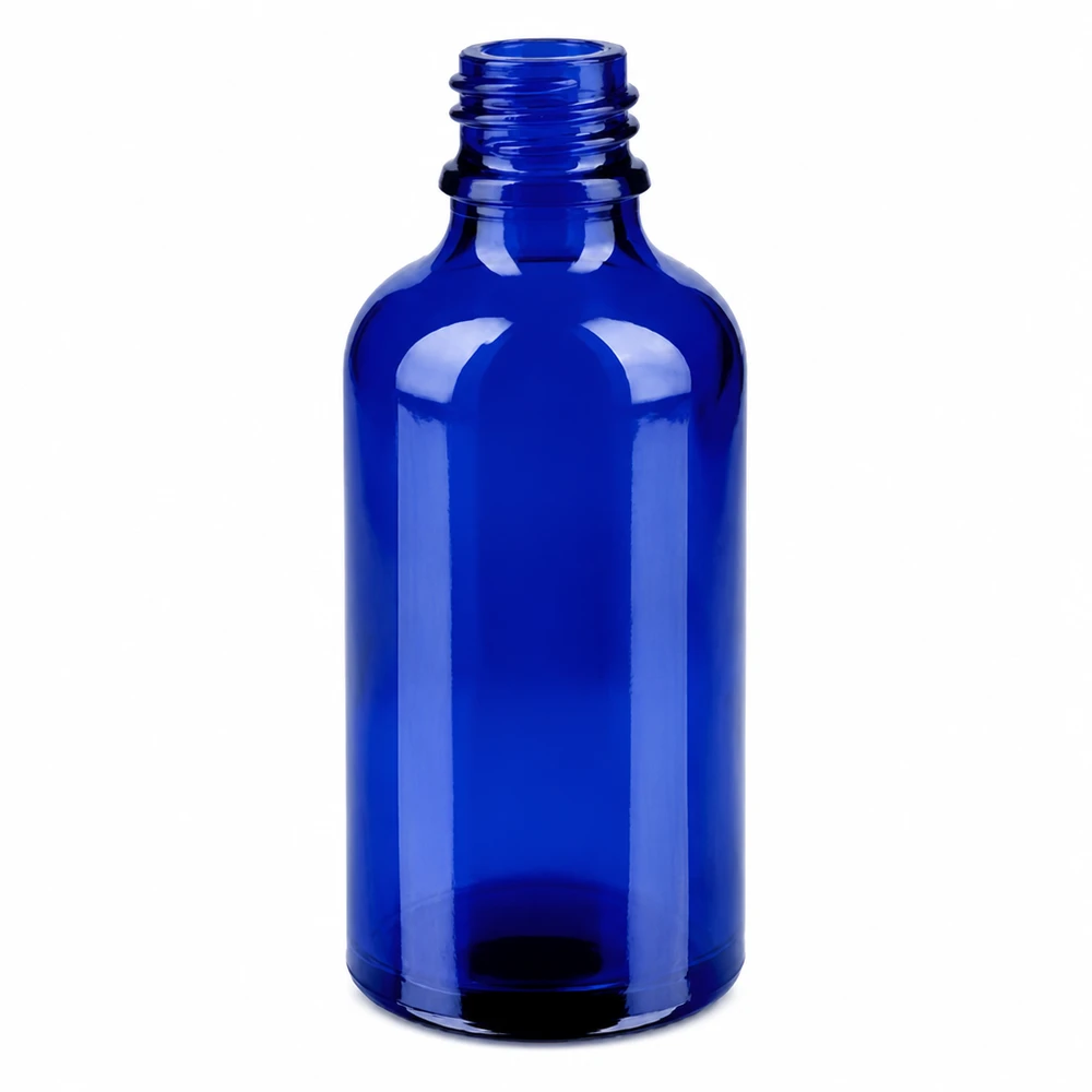 Vaporisateur 50ml blanc/tr. STD BlueLine UT18/50 Vaporisateur robuste de 50 ml bleu foncé en verre anti-UV pour les substances sensibles à la lumière