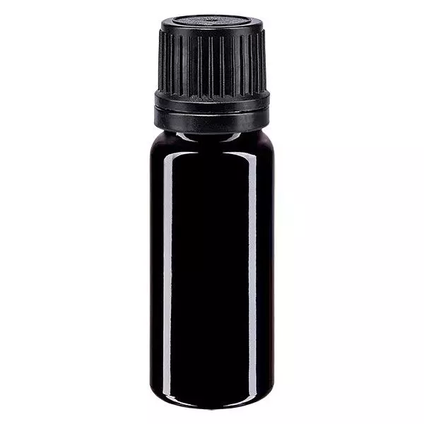 Bouteille de pharmacie violette 10ml bouchon vissable bague de coulée noire bouchon inviolabilité Bouteille de pharmacie violette 10ml bouchon vissable bague de coulée noire bouchon inviolabilité