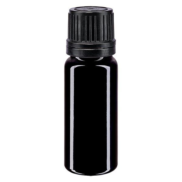 Bouteille de pharmacie violette 10ml bouchon vissable bague de coulée noire bouchon inviolabilité Bouteille de pharmacie violette 10ml bouchon vissable bague de coulée noire bouchon inviolabilité