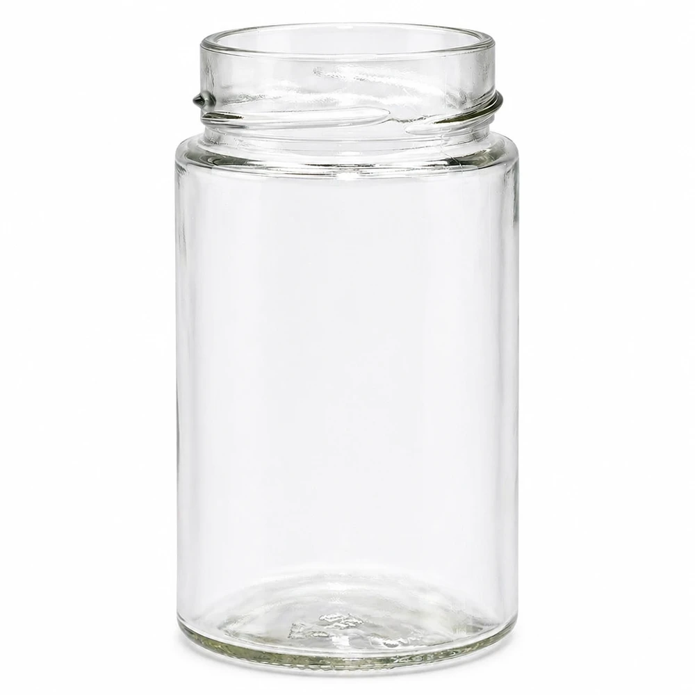 245ml Verre rond sans couvercle (TO58deep) UNiTWIST UNiTWIST Runda245 Bocal rond 245ml TO58deep Bocal à vis transparent vide sans couvercle Conserve de verre