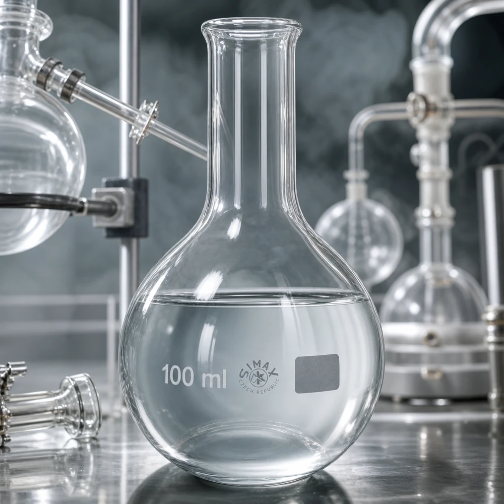 Ballon à fond plat 100 ml à col étroit, en verre borosilicate avec bord renforcé Ballon en verre résistant à la chaleur de 100 ml avec bec verseur étroit pour une distribution contrôlée du liquide