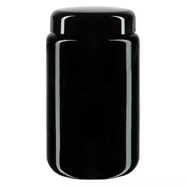 Col large+ verre violet 400ml, avec couvercle noir