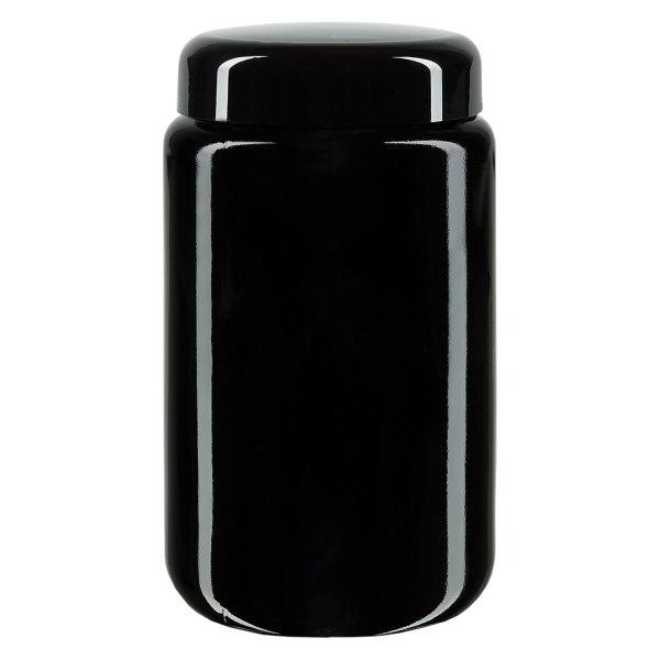 Col large+ verre violet 400ml, avec couvercle noir
