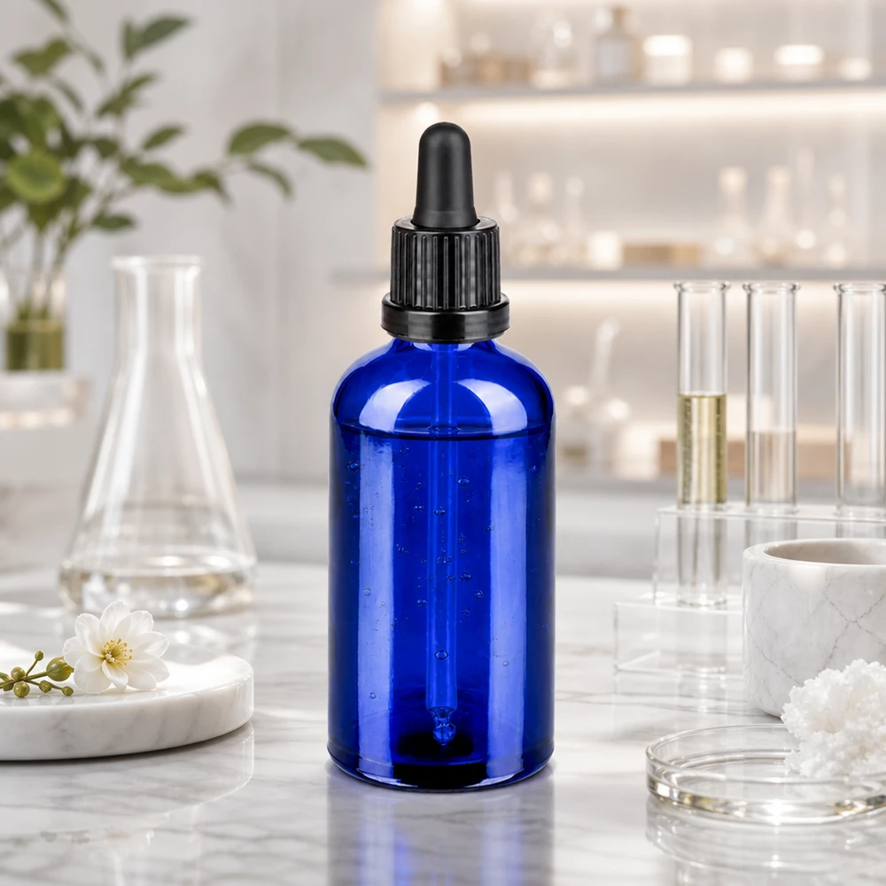 Flacon à pipette 100ml noir OV BlueLine UT18/100 Flacon compte-gouttes pratique de 100 ml en verre solide avec bouchon noir antidérapant