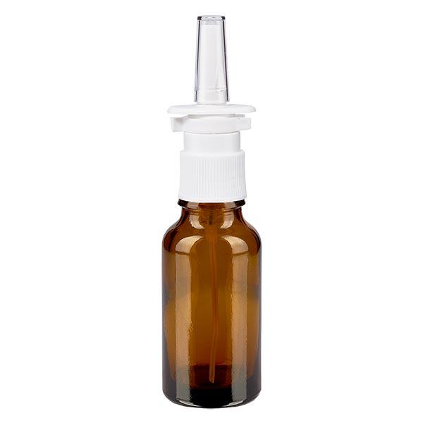 Flacon de pharmacie brun 20ml vaporisateur nasal blanc Std