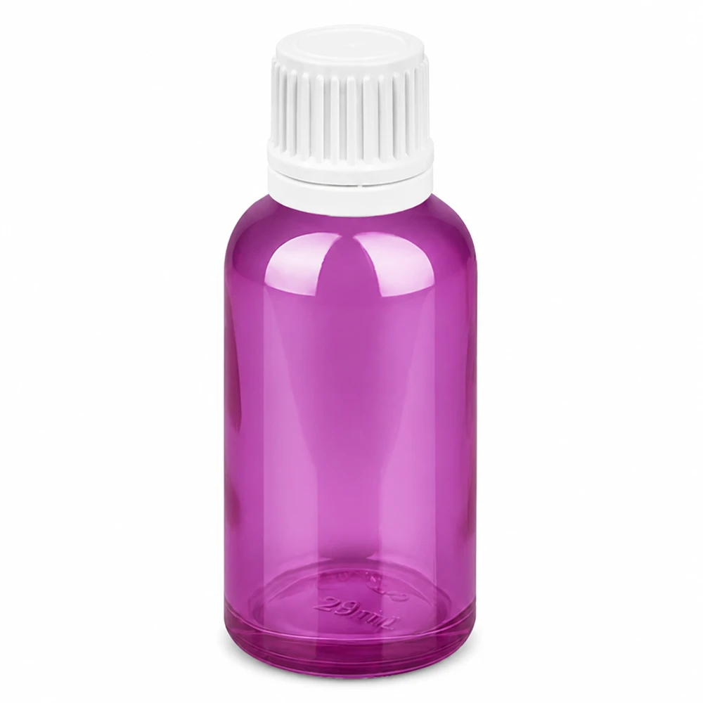 Flacon compte-gouttes 30ml 0.7mm blanc Originalité Bouchon à vis PurpleLine UT18/30 Flacon compte-gouttes en plastique 30ml violet transparent avec embout compte-gouttes 0.7mm OV PurpleLine