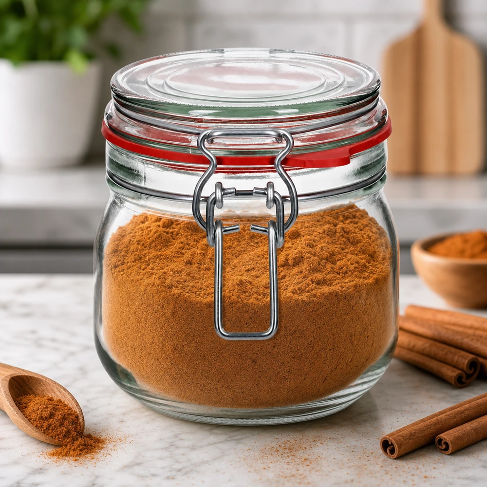Bocal de conservation de 634 ml, type G, avec bouchon à clip UN.. Bocal de stockage hermétique de 634 ml avec fermeture à étrier pratique pour les épices et les aliments secs