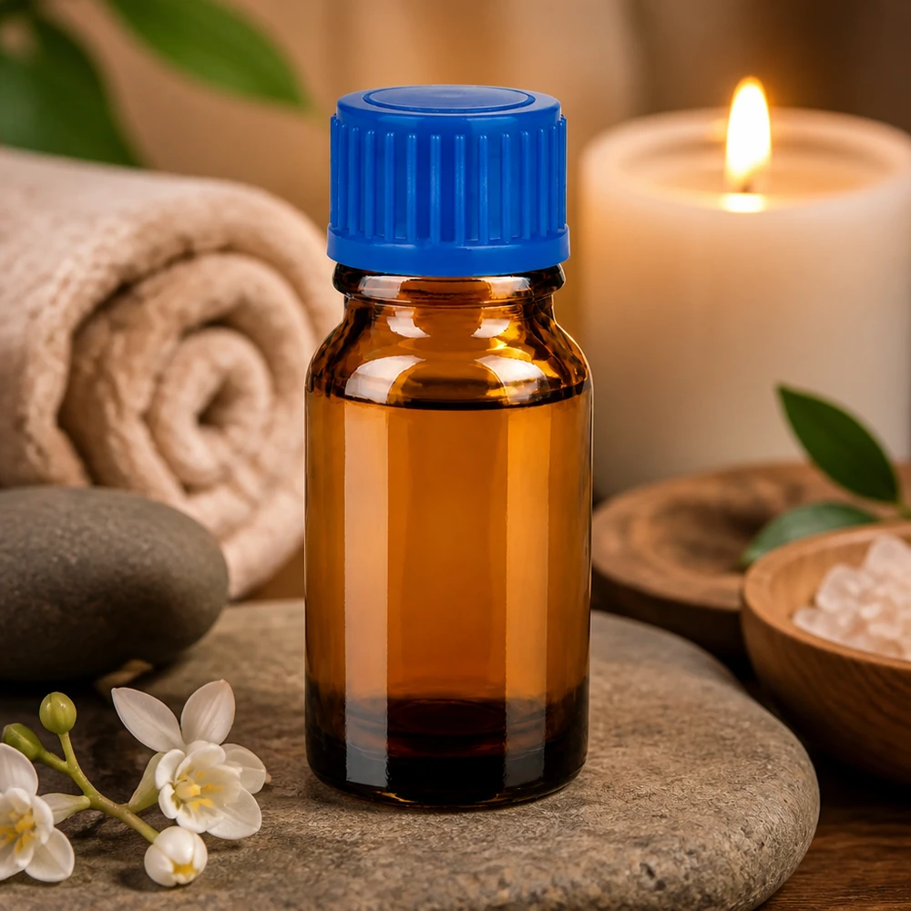 Flacon de 10ml 11mm SV bleu STD BrownLine UT18/10 Flacon en verre brun de 10ml protégé de la lumière avec bouchon bleu pour la médecine naturelle et l'homéopathie