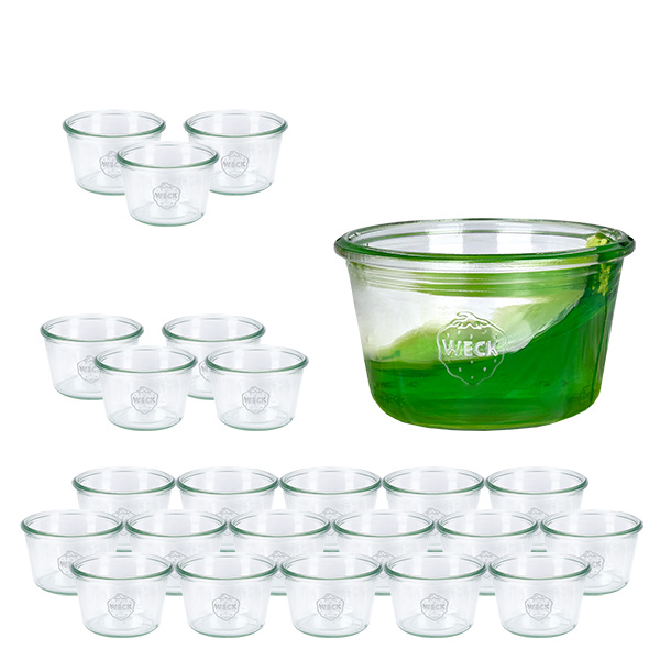 Lot de 24 pots Weck 370ml verres renversés