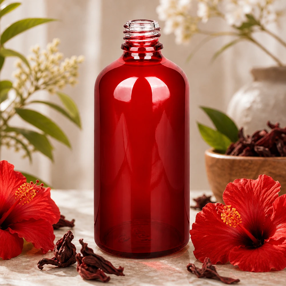 Flacon à pharmacie 100ml RedLine UT18/100 UNiTWIST Flacon de pharmacie RedLine UT18/100 au design rouge profond, parfait pour une présentation élégante des produits