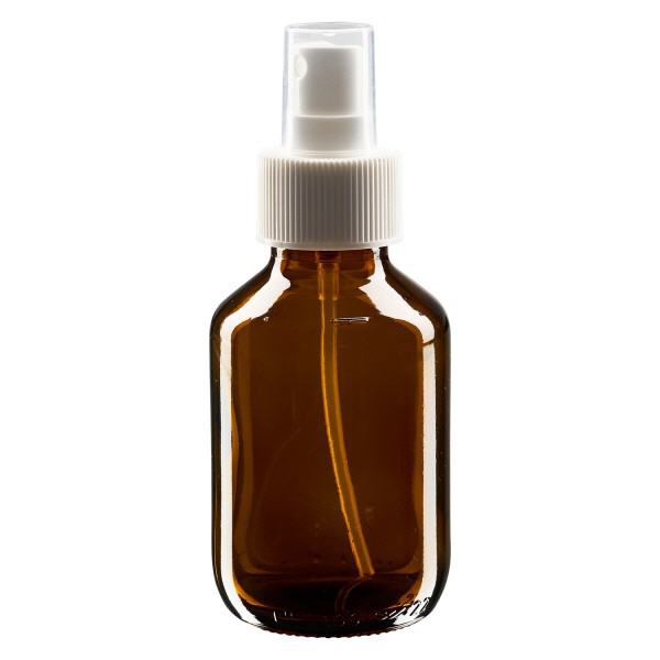 Flacon médical norme européenne de 100 ml avec spray blanc GCMI 28/410 et couvercle transparent, standard