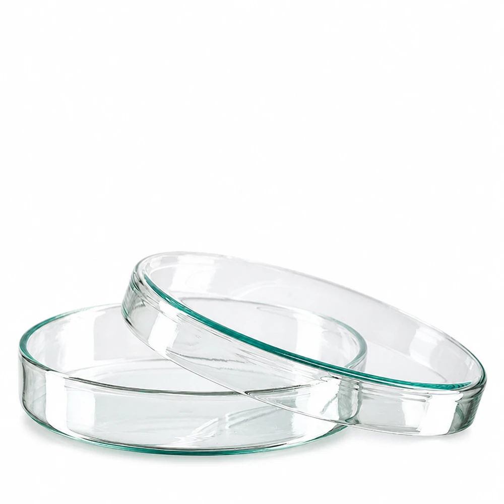 Boîte de Petri en verre sans compartiments, 100x20mm Boîtes de Pétri rondes en verre, 10 cm de diamètre, 2 cm de hauteur, transparentes et solides