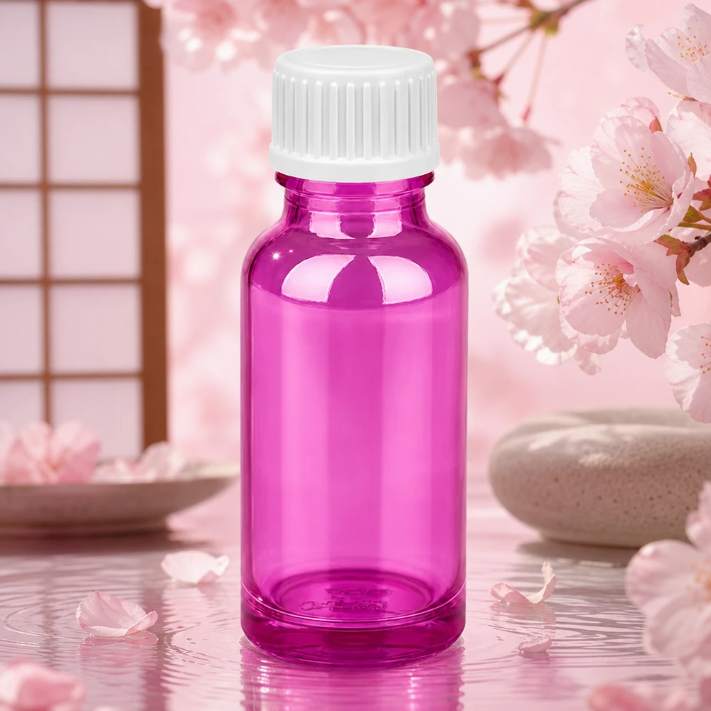 Flacon compte-gouttes 20ml 0.9mm blanc standard PurpleLine. UT18/20 Flacon compte-gouttes 20ml Purple avec surface brillante et bouchon blanc de sécurité enfant