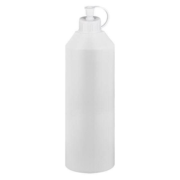 Flacon à usage pharmaceutique HDPE 250ml blanc avec bouchon pissette blanc