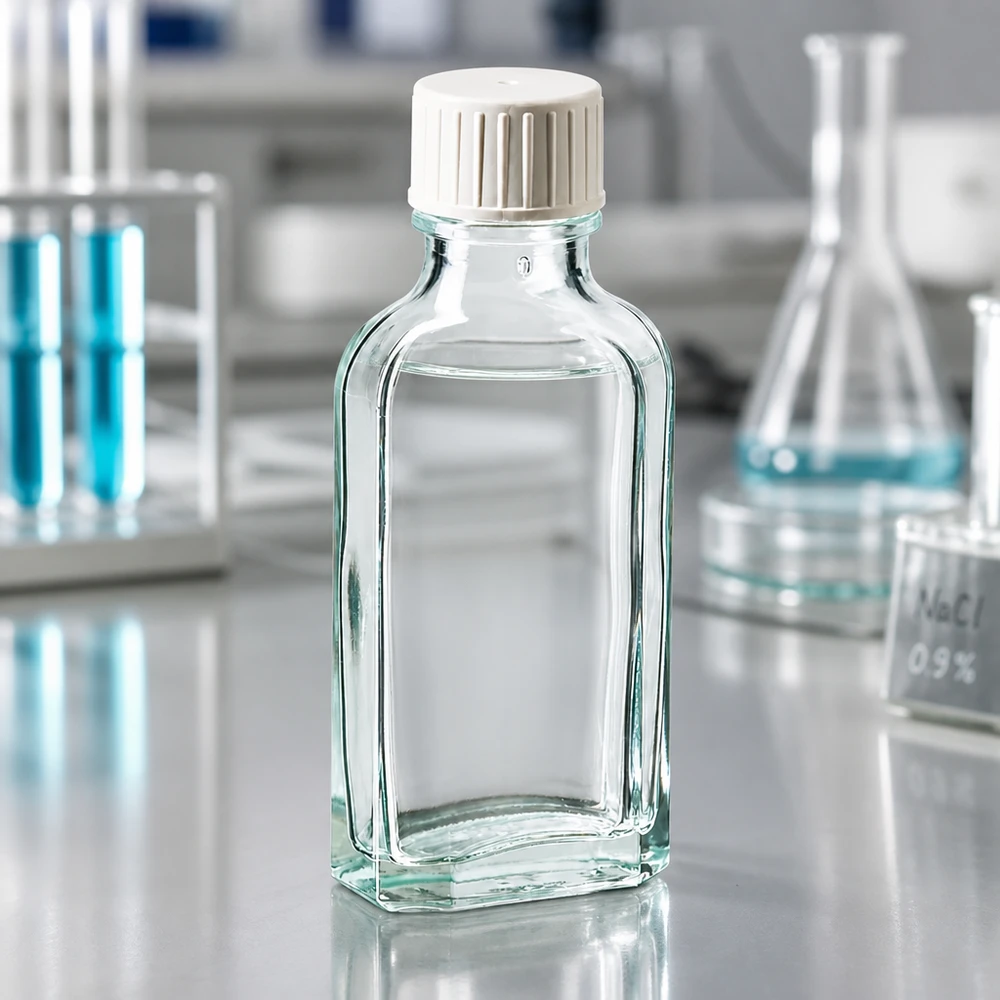 Flacon Meplat de 50 ml pour produits chimiques de laboratoire, produits pharmaceutiques et solutions médicales