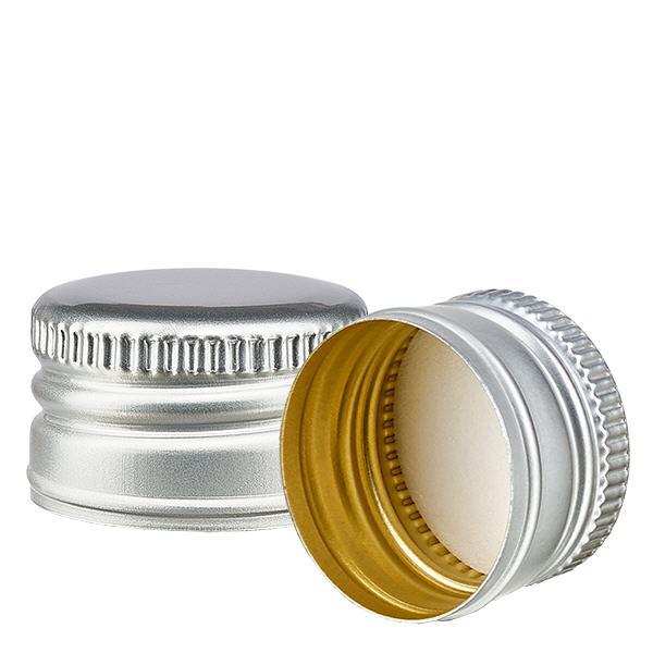 PP28 argent Bouchon aluminium sans bord roulé