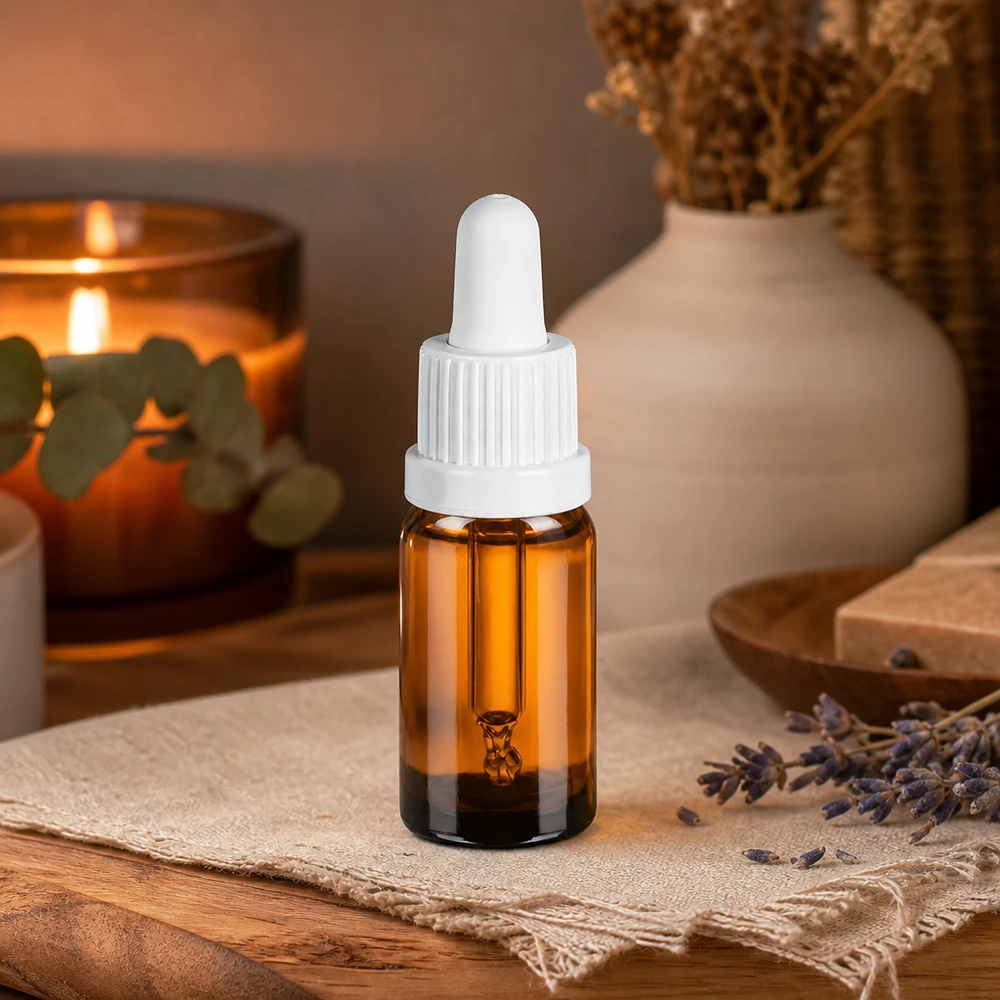 Flacon à pipette 10ml blanc OV BrownLine UT18/10 Bouteille à pipette BrownLine 10ml de haute qualité avec bouchon OV blanc pour une utilisation professionnelle