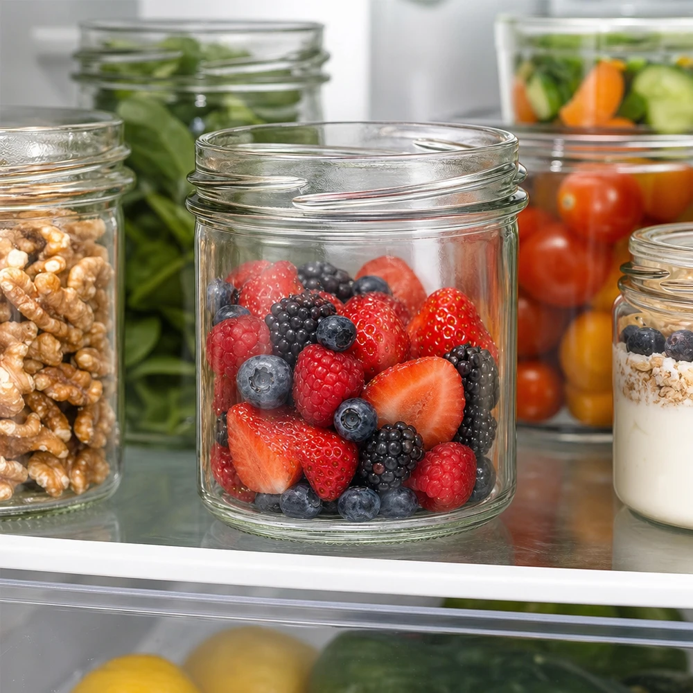 UNiTWIST Sturz167 Verre renversé 167ml TO66 avec baies fraîches dans le réfrigérateur pour la conservation des aliments