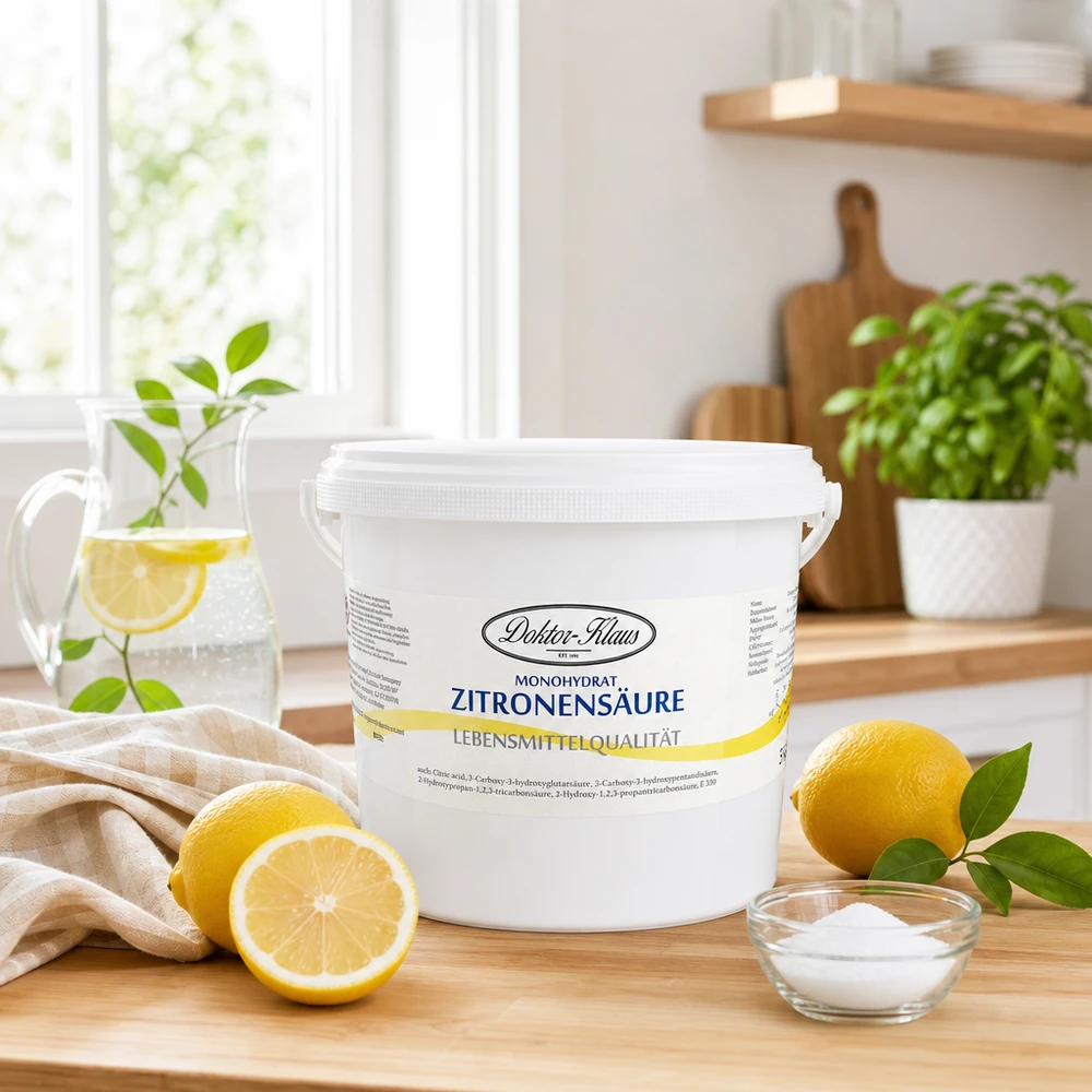 5 kg d'acide citrique Doktor-Klaus Acide citrique Doktor-Klaus 5kg grand emballage avec couvercle idéal pour la gastronomie et les grands ménages