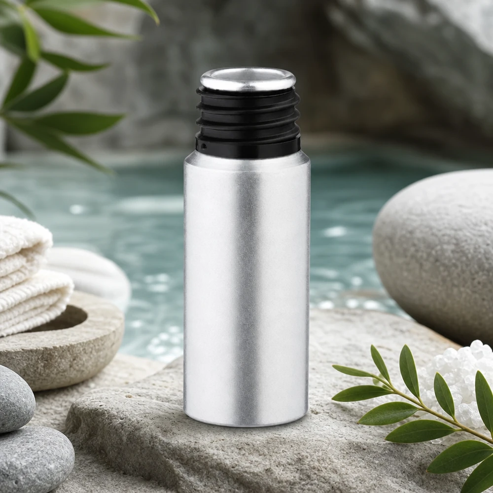 Bouteille en aluminium teinté 20 ml, sans bouchon Flacon réutilisable en aluminium décapé de 20ml durable et écologique pour les produits cosmétiques