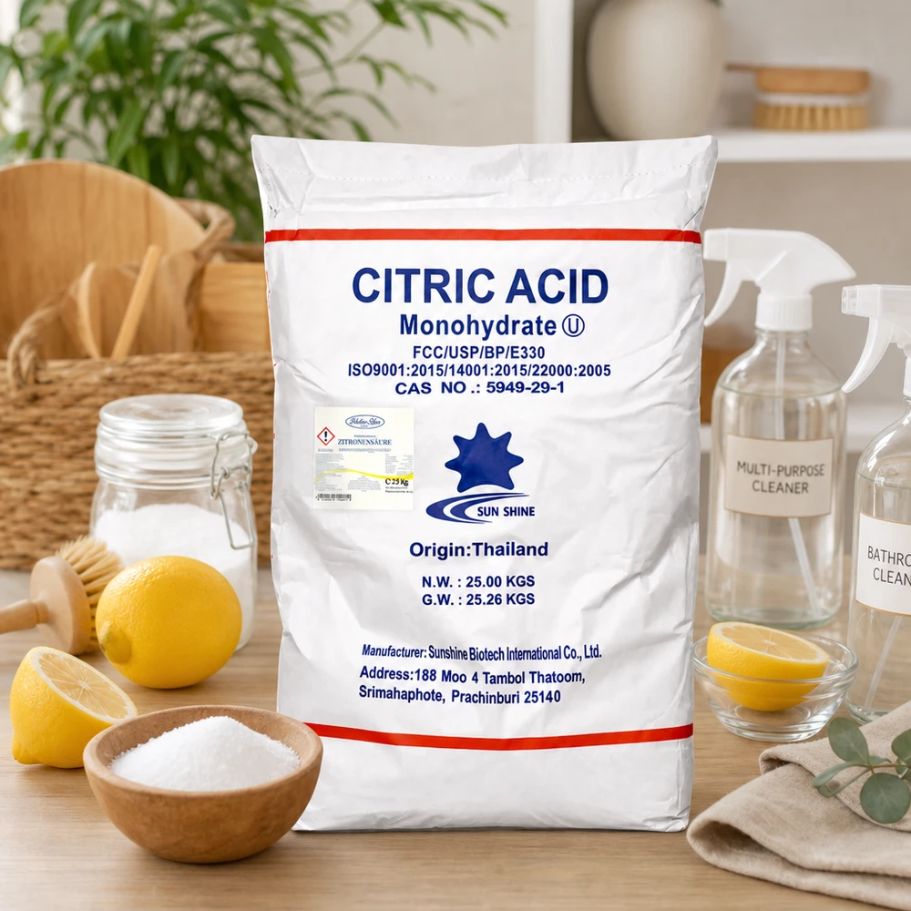 25kg Acide citrique, E330, qualité alimentaire 25kg Acide citrique E330 de Thaïlande de Sunshine Biotech - additif alimentaire premium en vrac