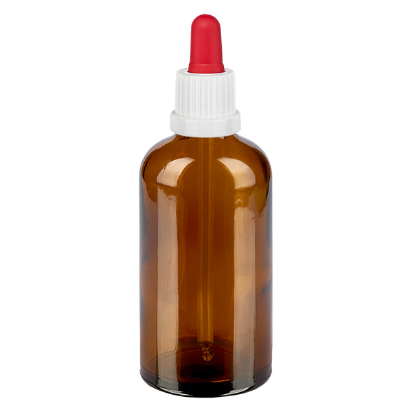 Flacon à pipette 100ml blanc/rouge OV BrownLine UT18/100