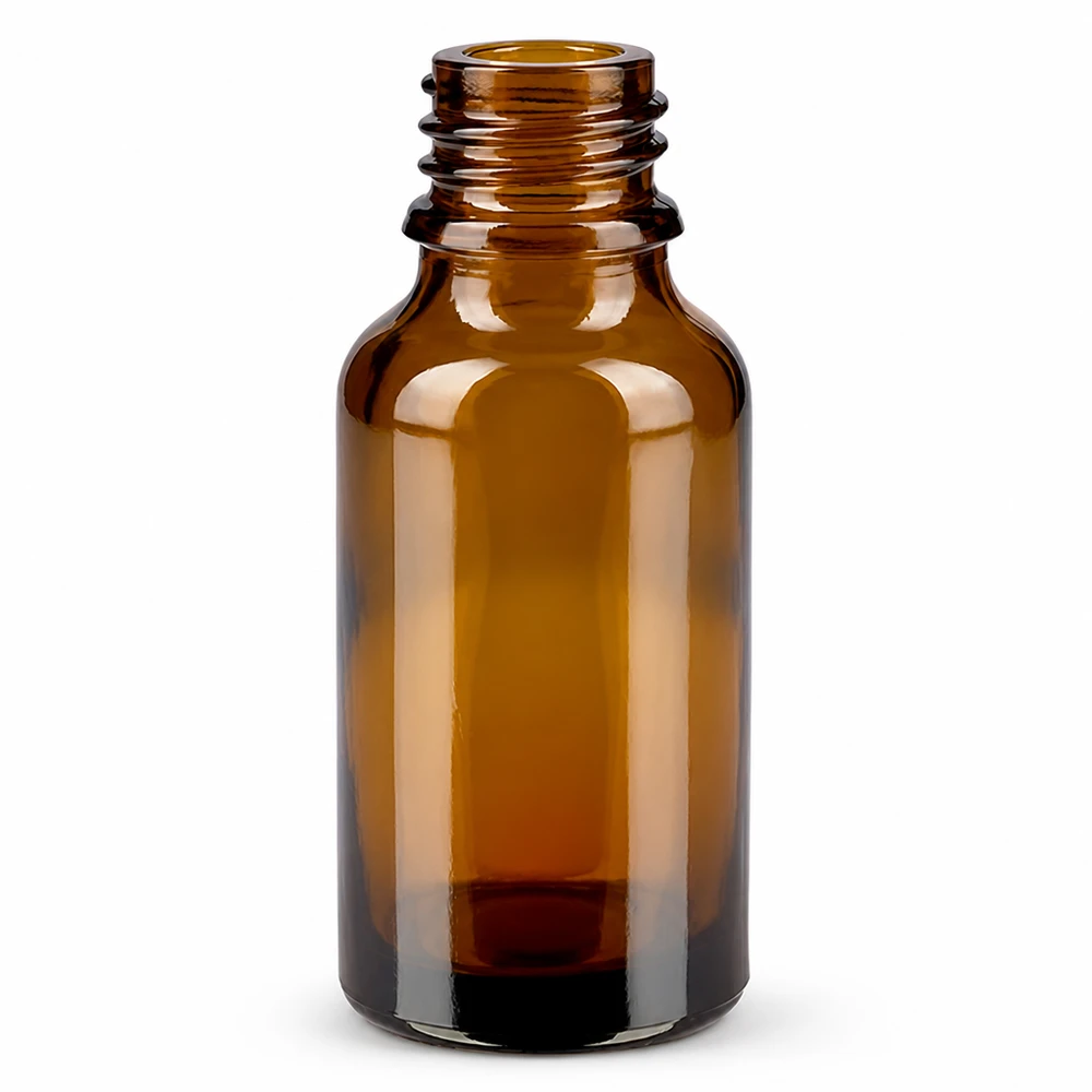 Bouteille de pharmacie en verre brun de 30ml avec filetage pour huiles essentielles et médicaments