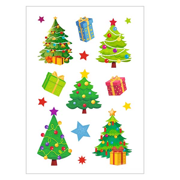 Sticker &quot;Arbre de Noël&quot; (30 stickers avec paillettes)