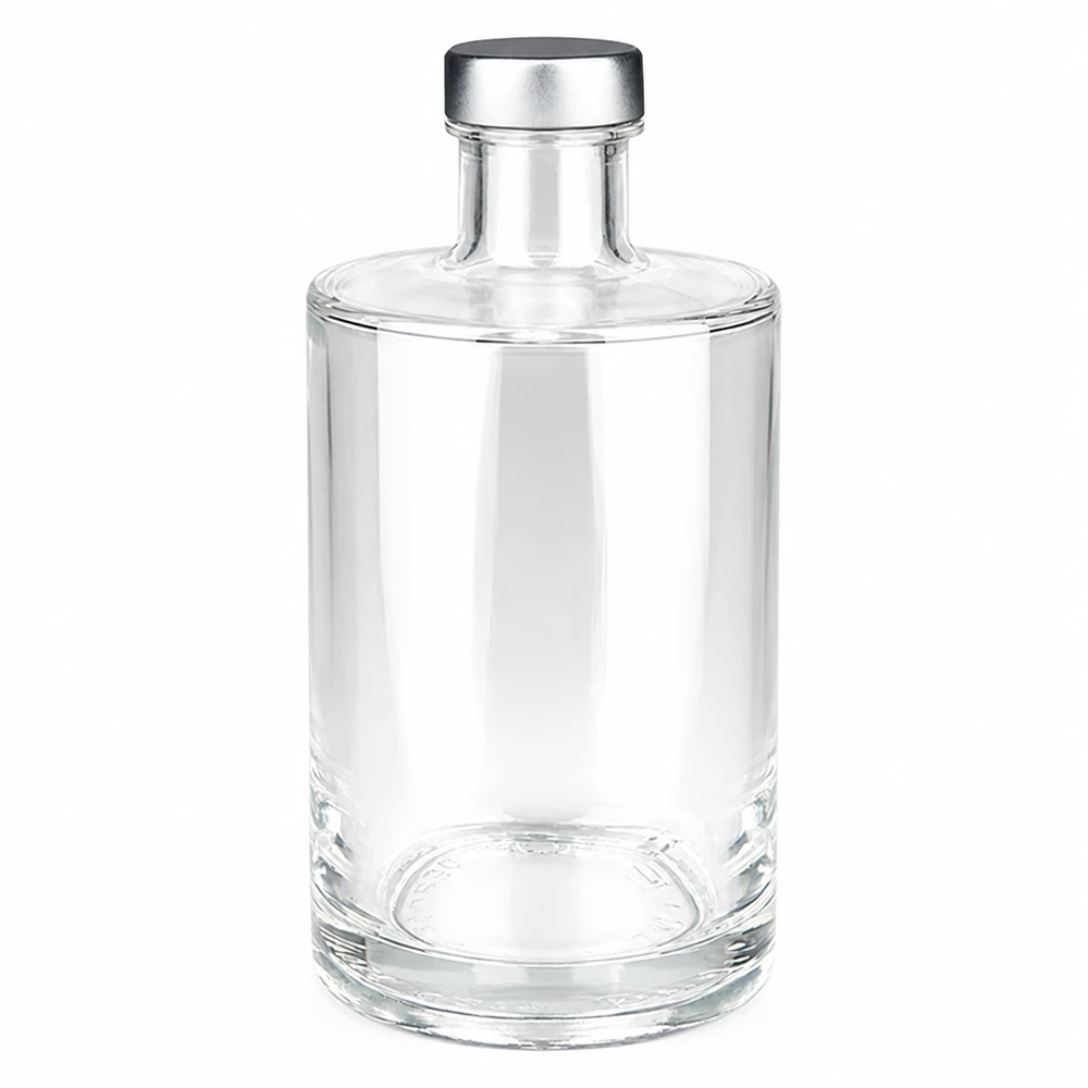 Bouteille en verre Sam de 375 ml avec bouchon à vis argenté UNiTWIST - bouteille de spiritueux vide transparente