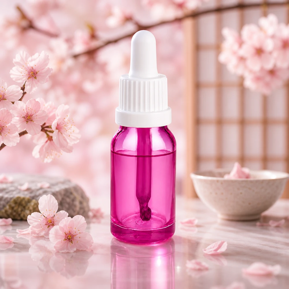 Flacon pipette 10ml blanc originalité bouchon à vis PurpleLine UT18/10 Bouteille d'aromathérapie violette de 10ml avec système de gouttes précis OV PurpleLine UT18/10