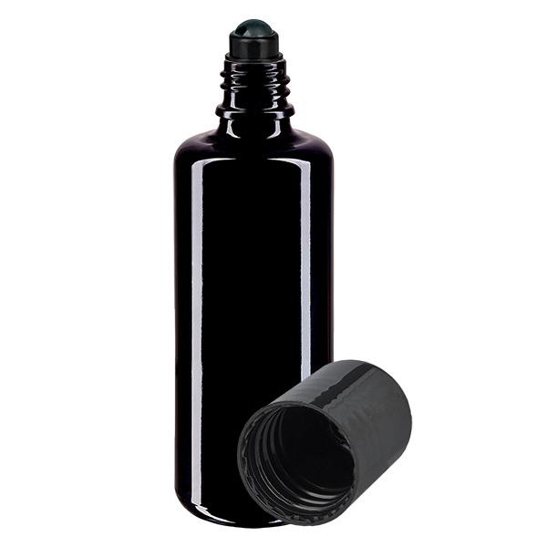 Flacon de déodorant en verre violet 50 ml, déo à bille vide Flacon de déodorant en verre violet 50 ml, déo à bille vide