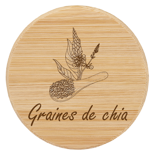 Paire en bois « Graines de chia » pour WECK RR100 Paire en bois « Graines de chia » pour WECK RR100