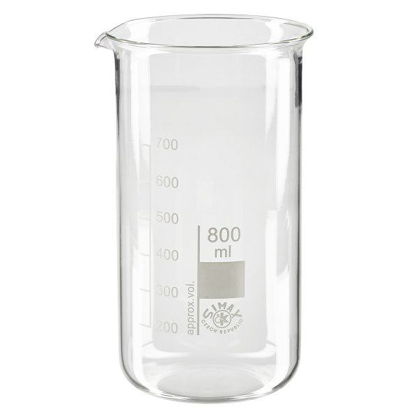 Bécher 800ml en verre borosilicate résistant à la chaleur (forme haute) Bécher 800ml en verre borosilicate résistant à la chaleur (forme haute)