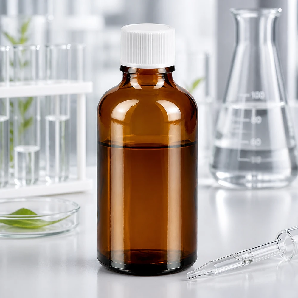 Flacon de 50ml 11mm SV blanc STD BrownLine UT18/50 Flacon en verre brun de 50 ml avec pipette pour un dosage précis des teintures et des préparations liquides