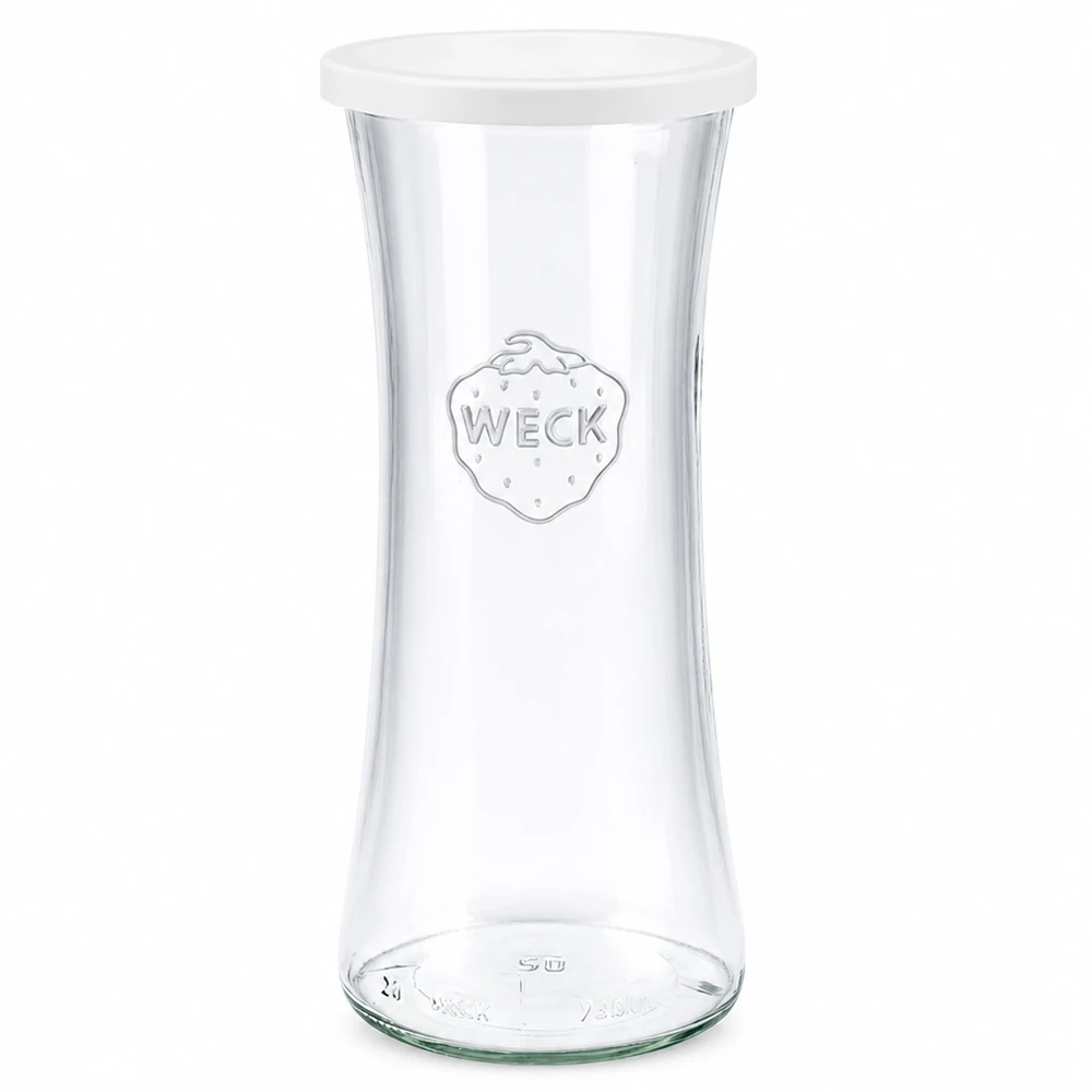 WECK Pot pour délicatesses 700ml avec couvercle fraîcheur blanc RR80 Pot de conservation en verre transparent avec logo WECK