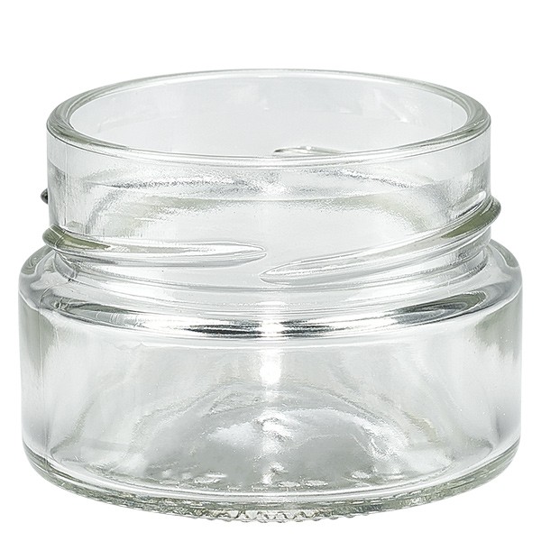 Creuset en verre 80ml clair, sans couvercle, filetage TO58deep Creuset en verre 80ml clair, sans couvercle, filetage TO58deep