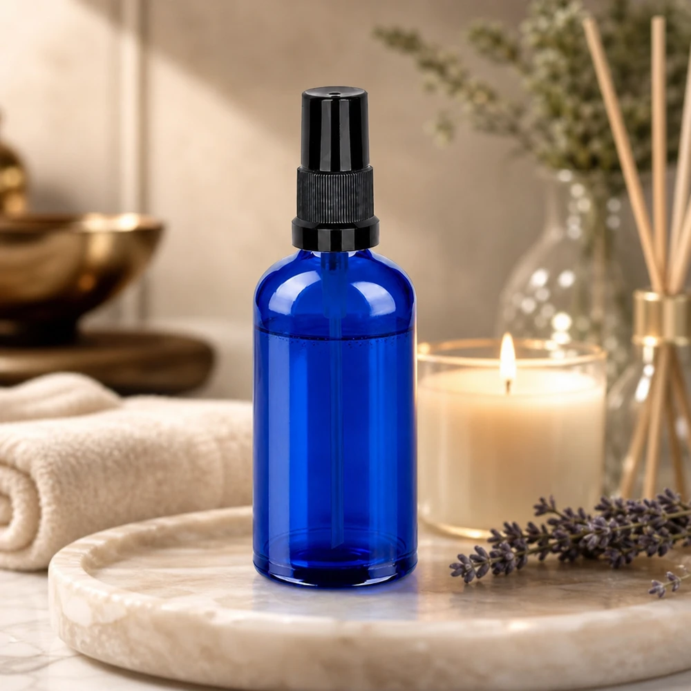 Vaporisateur 100ml noir STD BlueLine UT18/100 Vaporisateur bleu cobalt 100ml avec verre robuste - STD BlueLine UT18/100 pour un usage quotidien