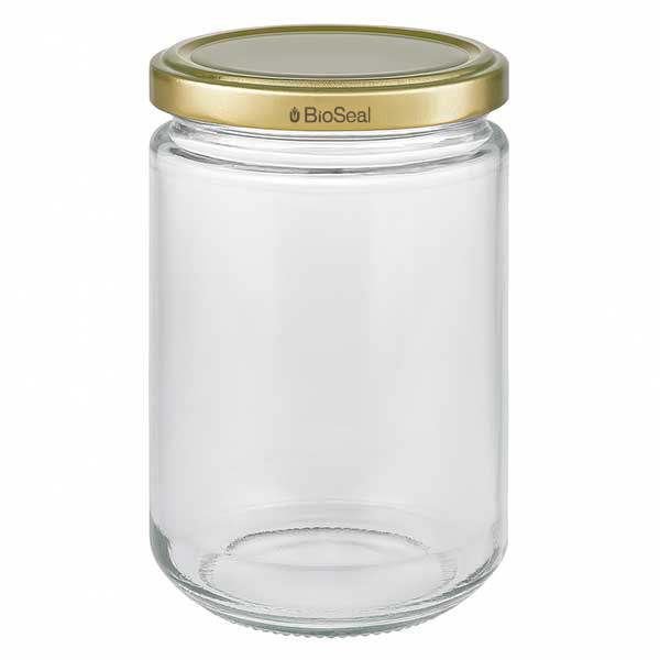 390ml Verre rond avec couvercle BioSeal or UNiTWIST