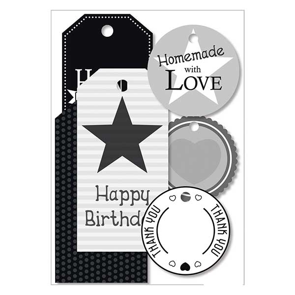 Pendentif cadeau &quot;Black &amp; White&quot; (6 pièces)